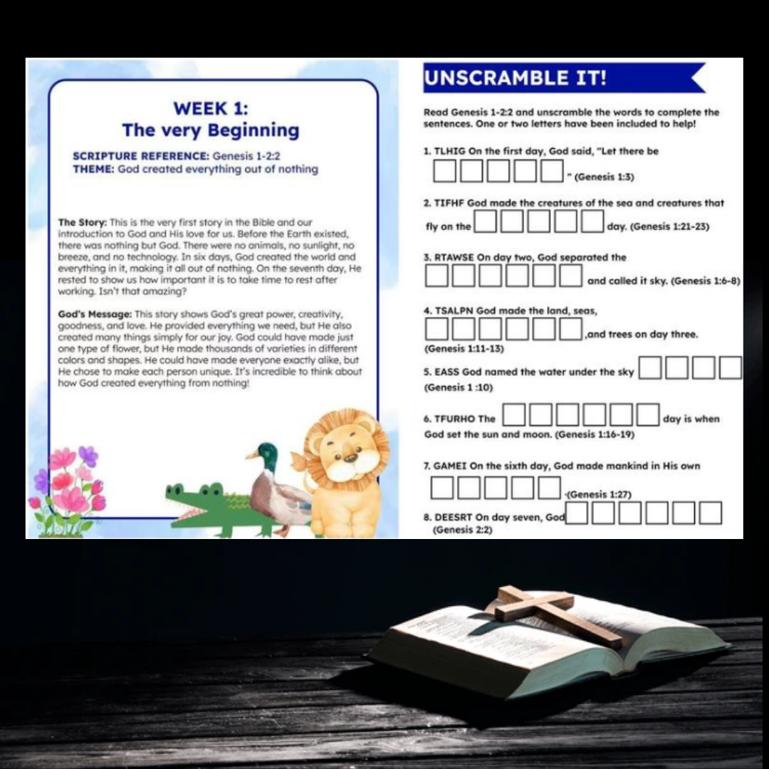 Bible Study: 52 Week Workbook for Kids